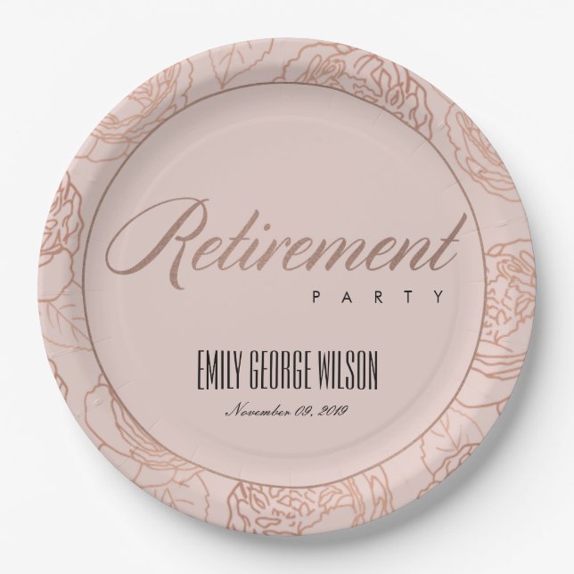 ASSIETTES EN CARTON RETRAITE FLORALE DE LUXE ROSE ROSE BLANCHE (Devant)