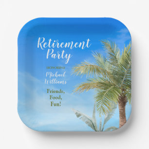 Assiettes En Carton Retraite Plage Thème Fête Amis Nourriture Fun