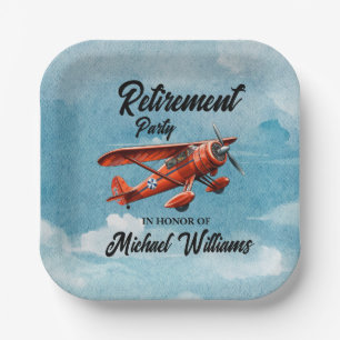 Assiettes En Carton Retraite Voyage à thème Partie rouge Vintage