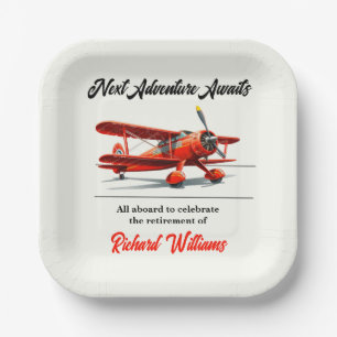 Assiettes En Carton Retraite Voyage à thème Partie rouge Vintage