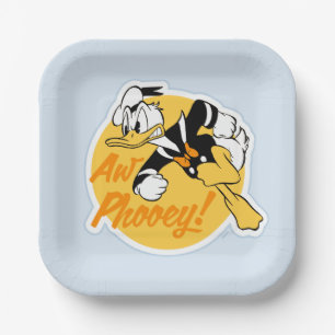 Assiettes En Carton Rétro Badge Donald Duck "Oh zut alors"