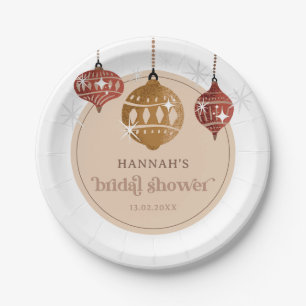Assiettes En Carton Retro Boho Noël Bauble Ornement Fête des mariées