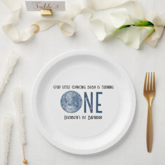 Assiettes En Carton Retro Disco Ball First Birthday Party