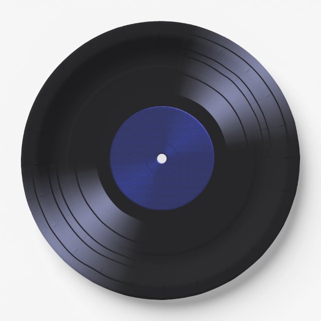 Assiettes En Carton Rétro les années 70 enregistrement de vinyle (Devant)