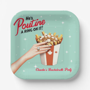 Assiettes En Carton Retro Poutine a Ring on It! Bachelorette de Montré