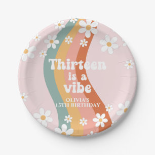 Assiettes En Carton Retro Rainbow Thirteen est une ambiance de 13e ann