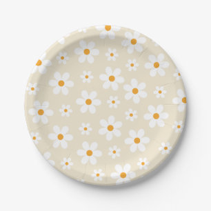 Assiettes En Carton Retro Super Daisy Tan Anniversaire