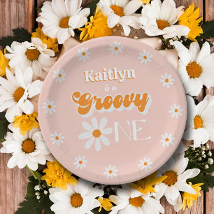 Assiettes En Carton Retro Super One Girls 1er anniversaire