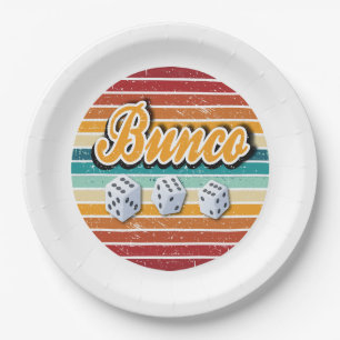 Assiettes En Carton Retro Vintage Bunco Jeu Soirée