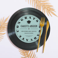 Retro Vinyl Record Turquoise Graduation