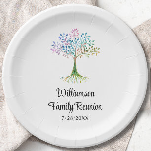 Assiettes En Carton Réunion de famille Arbre généalogique personnalisé
