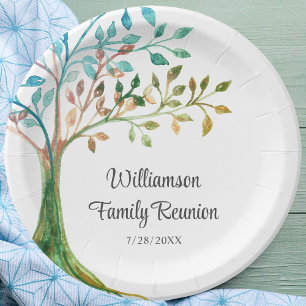 Assiettes En Carton Réunion de famille Arbre généalogique Personnalisé