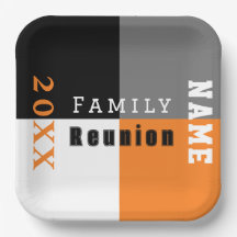 Réunion de famille personnalisée orange, noir et b
