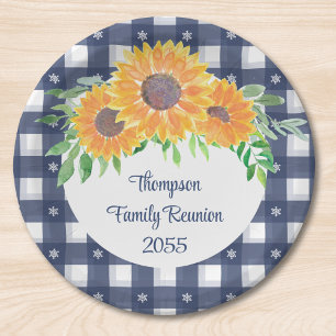Assiettes En Carton Réunion personnalisée sur la famille de tournesols
