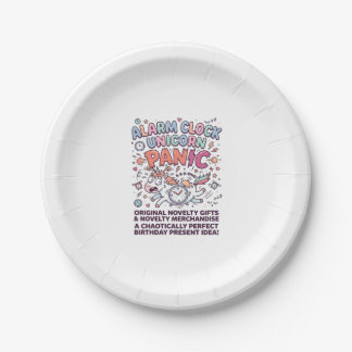 Assiettes En Carton Réveil Licorne Panique de Licorne Typographie Gras