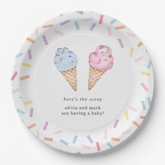 Assiettes En Carton Révélation du genre de la chaîne Icecream (Devant)