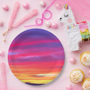 Assiettes En Carton Rêves du coucher du soleil : Vibrant