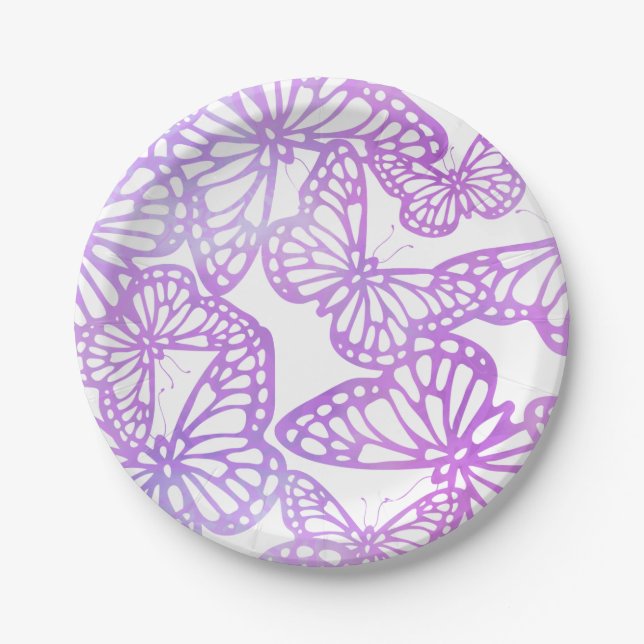 Assiettes En Carton Rêves papillons (Lavande) (Devant)