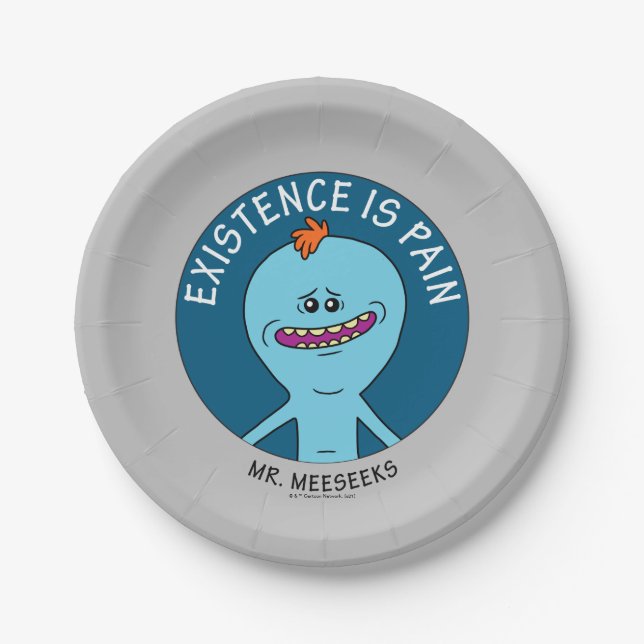 Assiettes En Carton RICK ET MORTY™ | L'Existence Est Une Douleur (Devant)