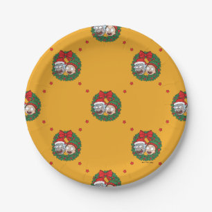 Assiettes En Carton Rick et Morty   Motif de couronne de vacances