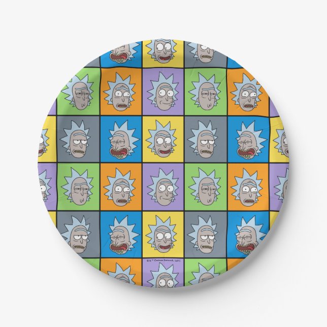 Assiettes En Carton RICK ET MORTY™ | Rick's Moods (Devant)