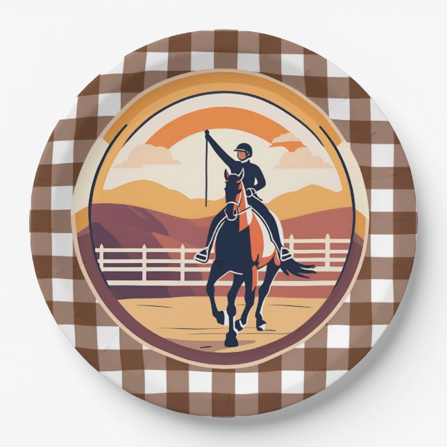 Assiettes En Carton Rider équestre (Devant)