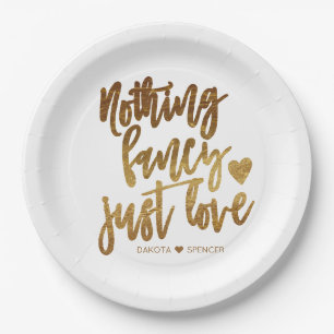 Assiettes En Carton Rien De Fancy Juste Amour   Micro Mariage Gold Hea
