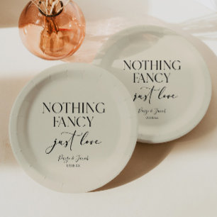 Assiettes En Carton Rien de Fantastique Juste Amour Minimaliste Mariag