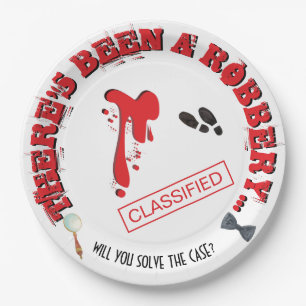 Assiettes En Carton Robbery Mystery fête d'anniversaire BLOODY Plaques