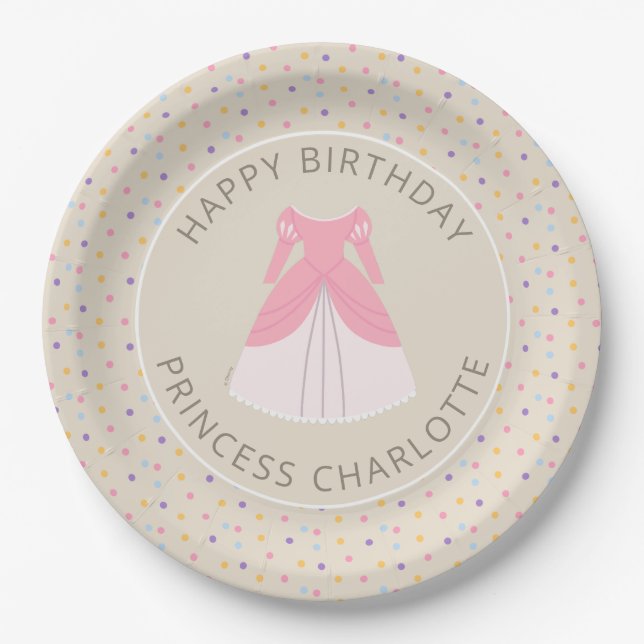 Assiettes En Carton Robe Disney Aurora | Anniversaire de la fille (Devant)