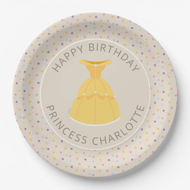 Assiettes En Carton Robe Disney Belle | Anniversaire de la fille (Devant)