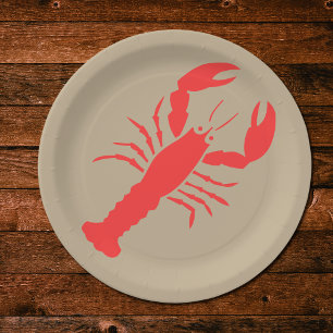 Assiettes En Carton ROBE Rouge homard couleur neutre