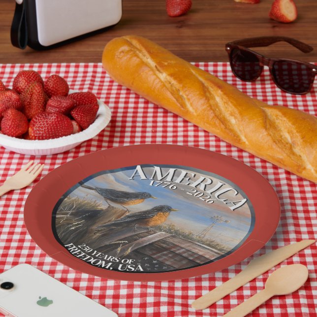 Assiettes En Carton Robins 250 (Pique-nique)