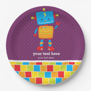 Assiettes En Carton Robot * choisir la couleur de l'arrière - plan