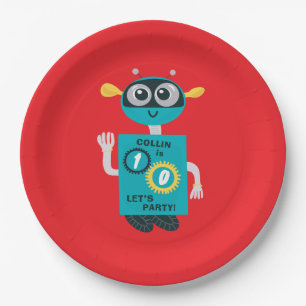Assiettes En Carton Robot Cool Anniversaire Garçon Personnalisé