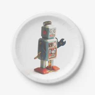 Assiettes En Carton Robot de jouet rétro