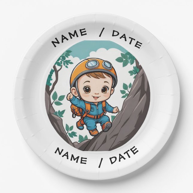 Assiettes En Carton Rock Climber Outdoor Adventure Baby Boy (Devant)