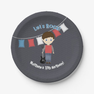 Assiettes En Carton Rock Star Birthday Boy
