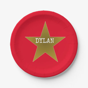 Assiettes En Carton Rock Star Movie Star Anniversaire Party Red Gold