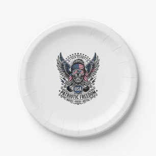 Assiettes En Carton Rocker du bandana patriotique Méta musique Old Glo