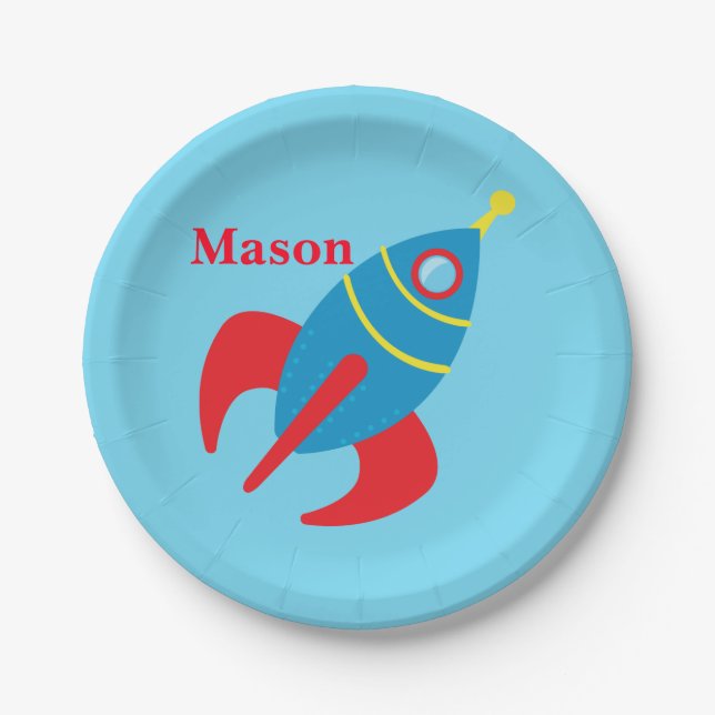 Assiettes En Carton Rocketship fait sur commande (Devant)
