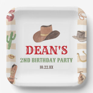 Assiettes En Carton Rodeo Cowboy Western Wild West fête d'anniversaire