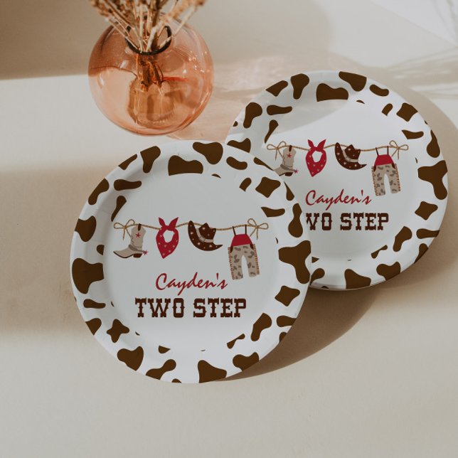 Assiettes En Carton Rodéo en deux étapes Western Cowboy 2e anniversair (Créateur téléchargé)