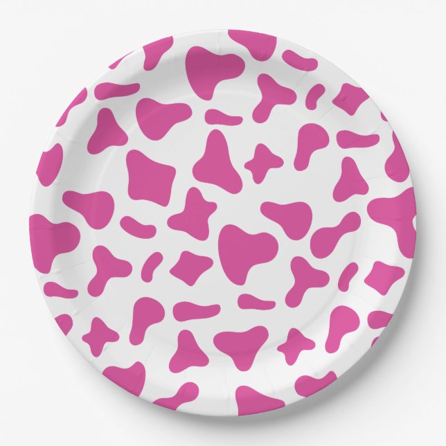Assiettes En Carton Rodeo Pink Cow Imprimer Occident Anniversaire (Devant)
