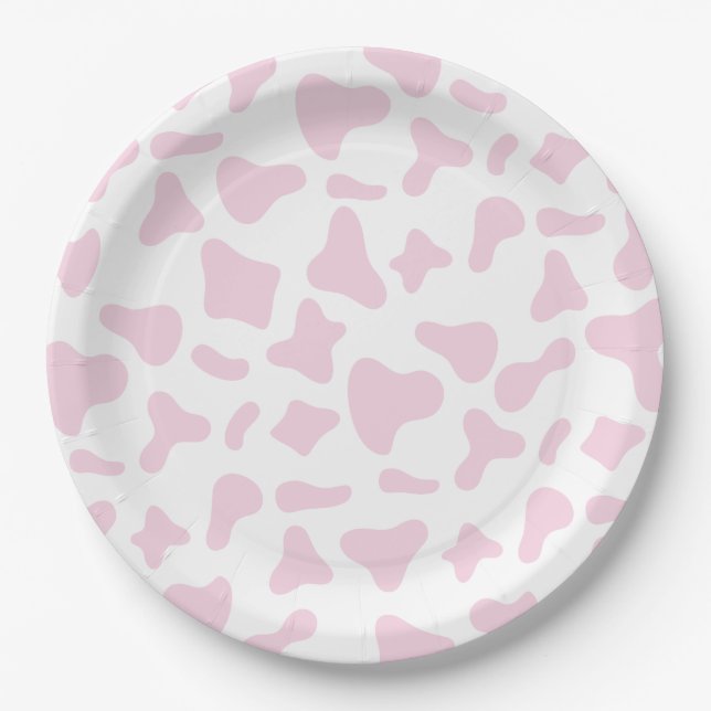 Assiettes En Carton Rodeo Pink Cow Imprimer Occident Anniversaire (Devant)