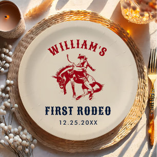 Assiettes En Carton Rodeo Western Cowboy 1ère fête d'anniversaire