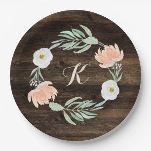 Assiettes En Carton Romance Florale Rustique Wreath   MARIAGE