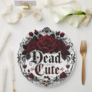 Assiettes En Carton Romance gothique de rose rouge mignonne morte pour