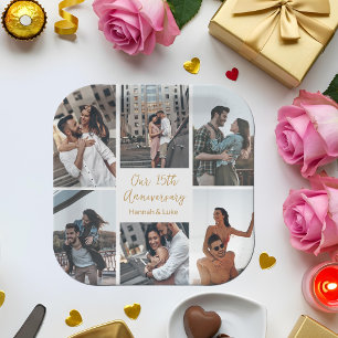 Assiettes En Carton Romantic Couple Photo Collage Anniversaire Fête