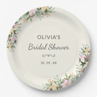 Assiettes En Carton Romantic Floral Bridal Shower